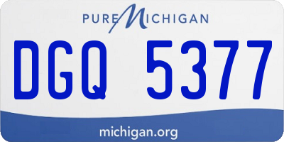 MI license plate DGQ5377