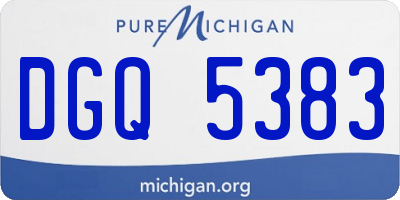 MI license plate DGQ5383