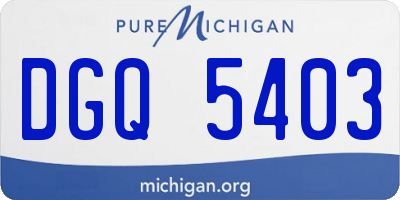 MI license plate DGQ5403