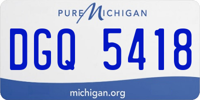 MI license plate DGQ5418