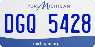 MI license plate DGQ5428