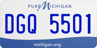 MI license plate DGQ5501