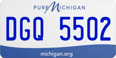 MI license plate DGQ5502