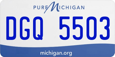 MI license plate DGQ5503