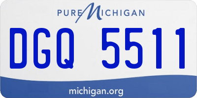 MI license plate DGQ5511