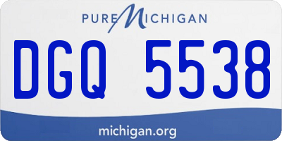 MI license plate DGQ5538