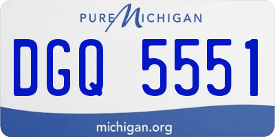 MI license plate DGQ5551