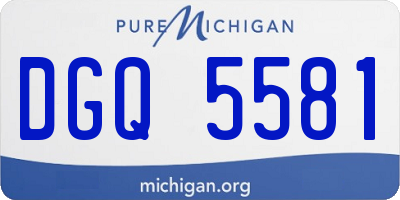 MI license plate DGQ5581