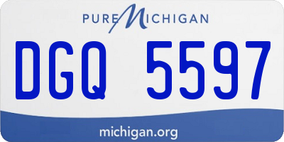 MI license plate DGQ5597
