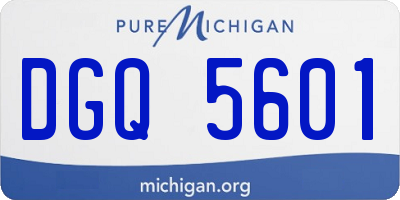 MI license plate DGQ5601