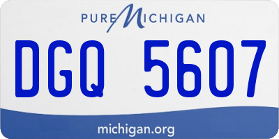 MI license plate DGQ5607