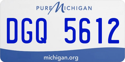 MI license plate DGQ5612