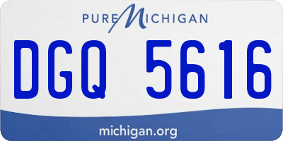 MI license plate DGQ5616