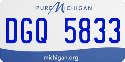 MI license plate DGQ5833