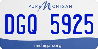 MI license plate DGQ5925
