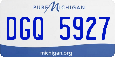 MI license plate DGQ5927
