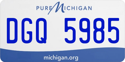 MI license plate DGQ5985