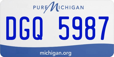 MI license plate DGQ5987