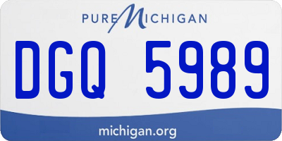 MI license plate DGQ5989