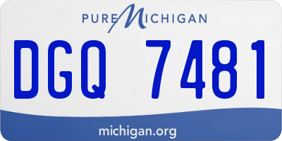 MI license plate DGQ7481