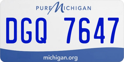 MI license plate DGQ7647