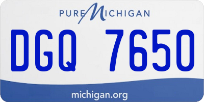 MI license plate DGQ7650