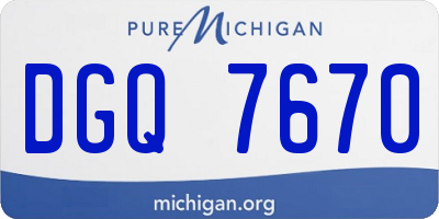 MI license plate DGQ7670