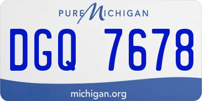MI license plate DGQ7678