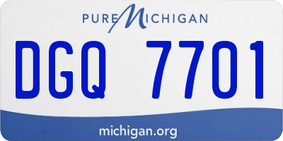 MI license plate DGQ7701