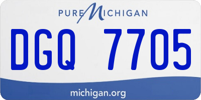 MI license plate DGQ7705