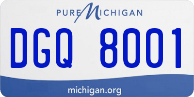 MI license plate DGQ8001