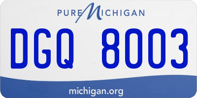 MI license plate DGQ8003
