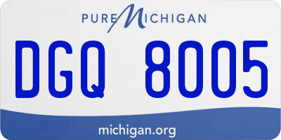 MI license plate DGQ8005