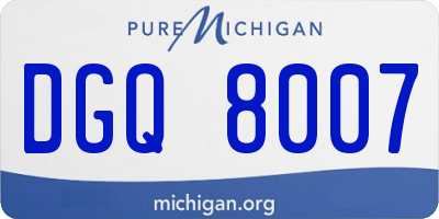 MI license plate DGQ8007