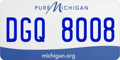 MI license plate DGQ8008