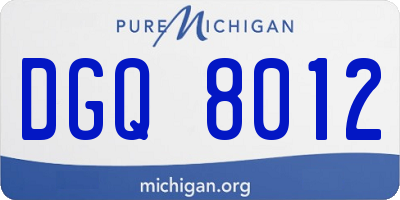 MI license plate DGQ8012