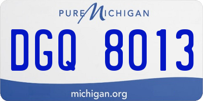 MI license plate DGQ8013