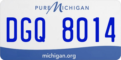 MI license plate DGQ8014