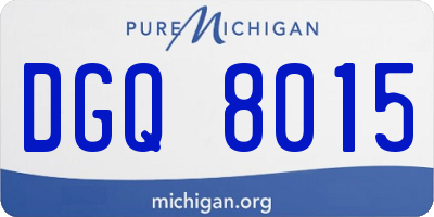 MI license plate DGQ8015