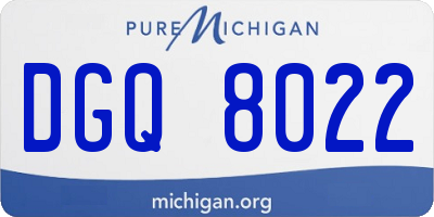 MI license plate DGQ8022