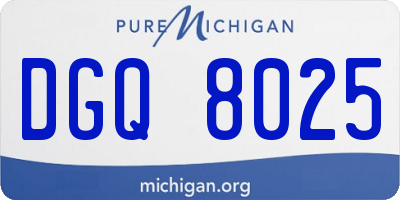 MI license plate DGQ8025
