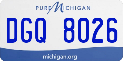 MI license plate DGQ8026