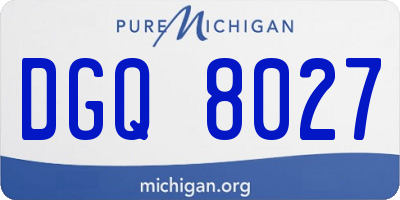 MI license plate DGQ8027