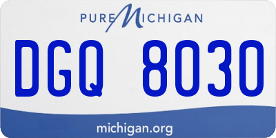 MI license plate DGQ8030