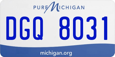 MI license plate DGQ8031
