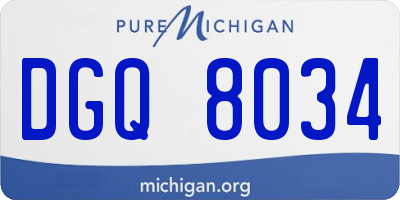 MI license plate DGQ8034
