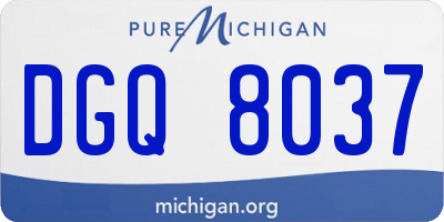MI license plate DGQ8037