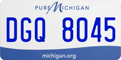 MI license plate DGQ8045