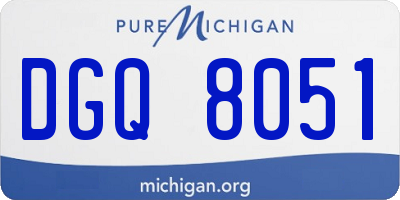MI license plate DGQ8051