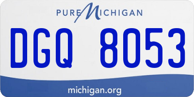 MI license plate DGQ8053